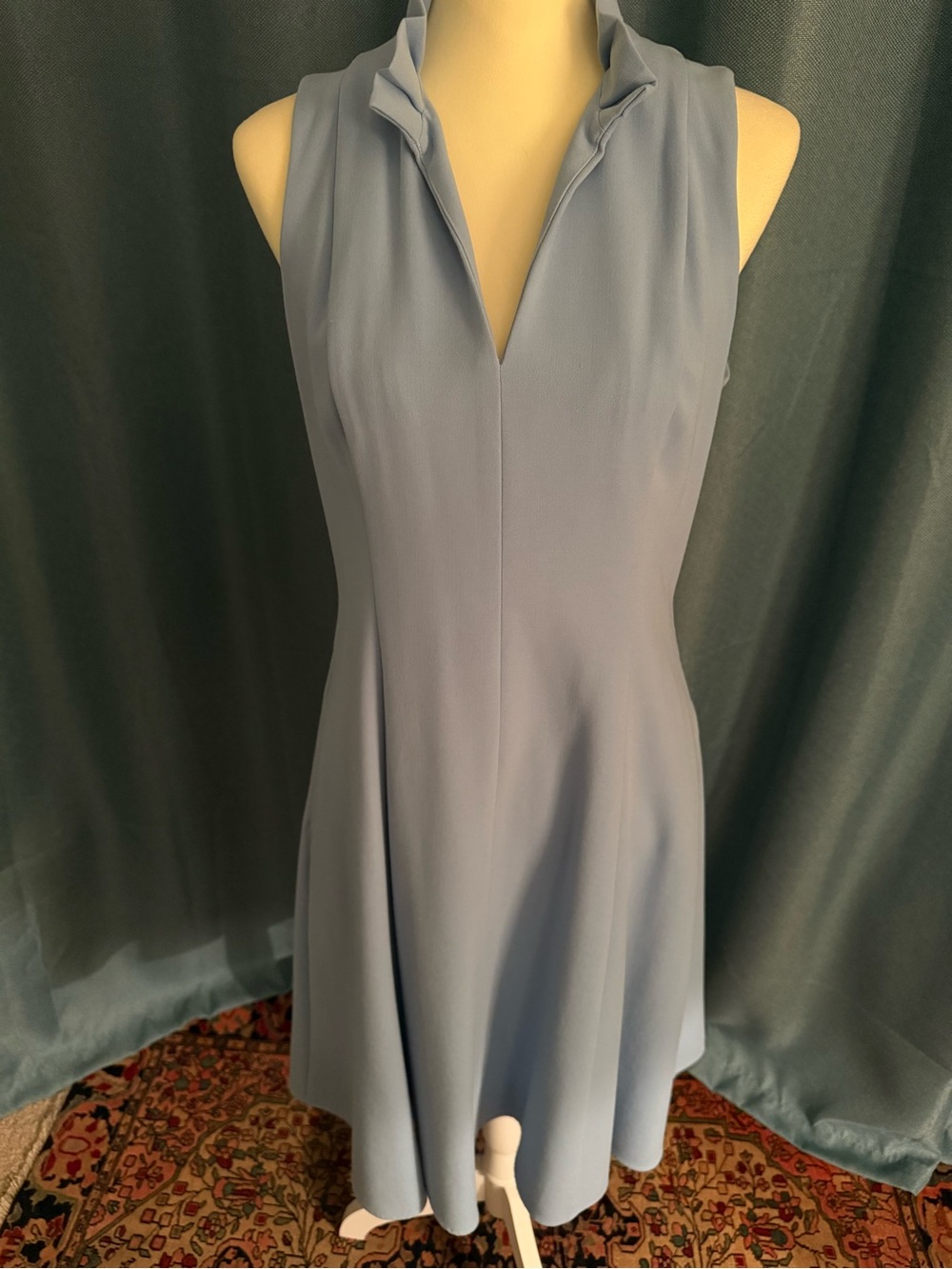 Black Halo Sleeveless Midi Dress in Dusty Blue